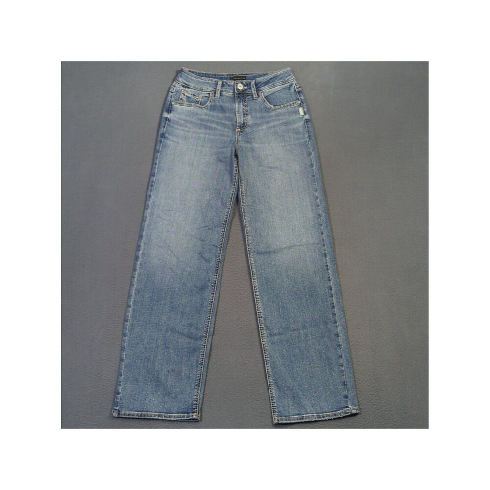 Silver Jeans Women's 28x31 Blue Avery Relaxed Straight Denim New